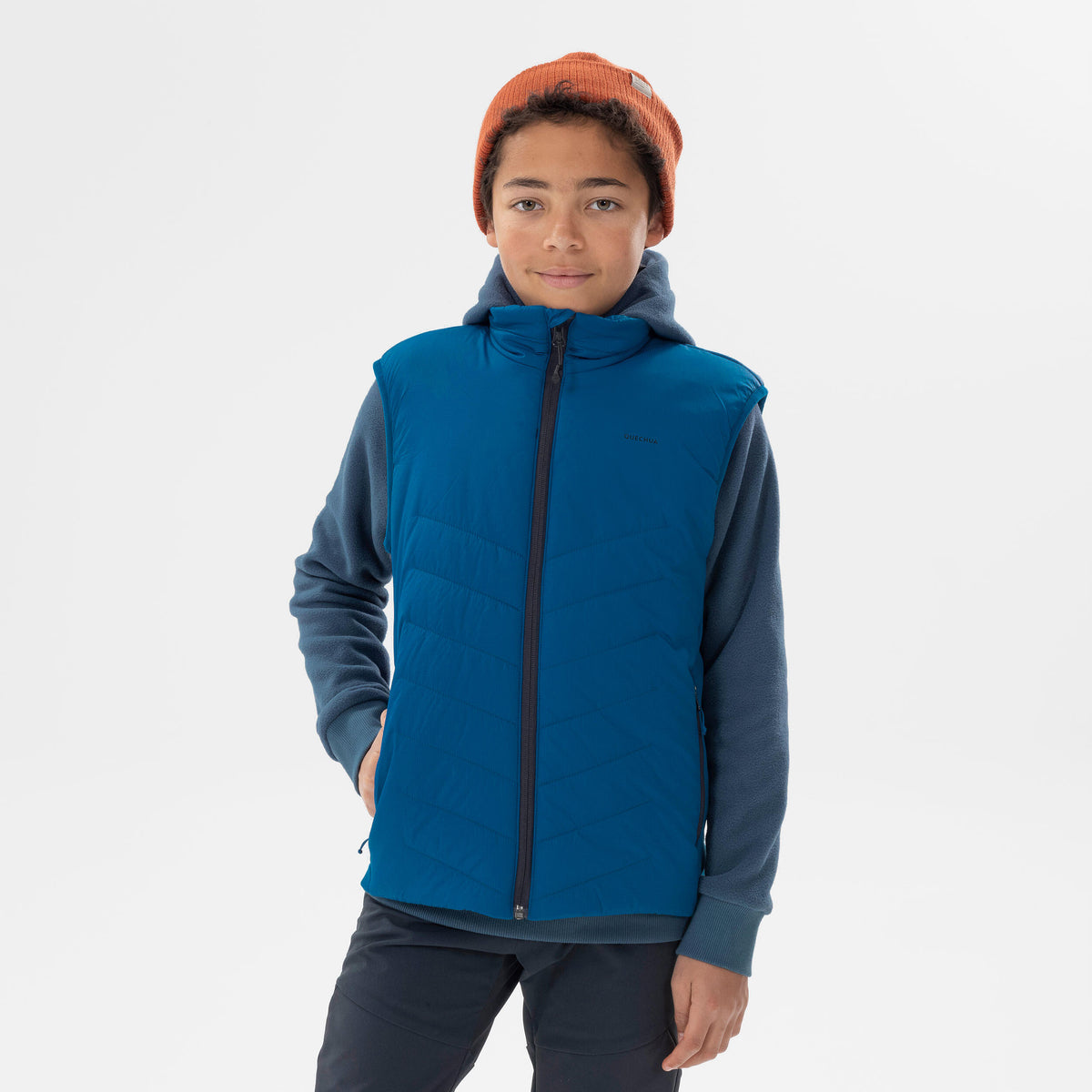 Quechua Kids' 7-15 Years Hiking Hybrid Padded Sleeveless Jacket 